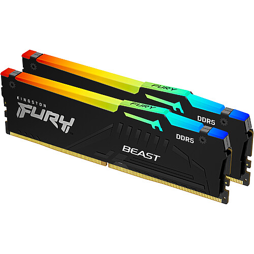 Kingston Technology FURY Beast 16GB 6000MT/s DDR5 CL40 DIMM (Kit of 2) RGB