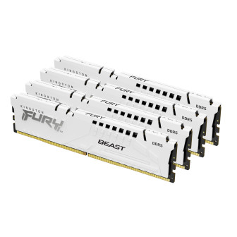 Kingston Technology FURY Beast 128GB 5200MT/s DDR5 CL40 DIMM (Kit of 4) White XMP